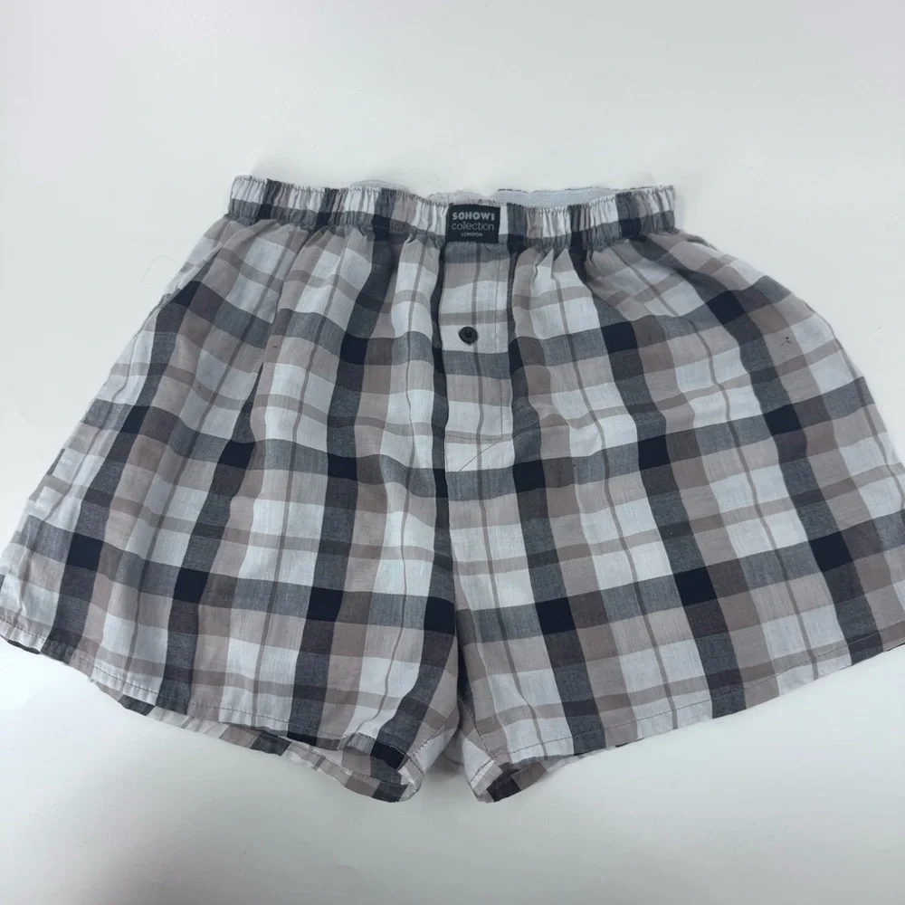 Sohow1 Plaid Boxers‎ - Black, Gray, Brown